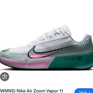 Nike Air Zoom Vapor 11 with Green and Pink Accents Size 8.5